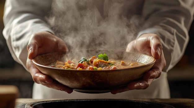 Kucharz przygotowujący potrawę