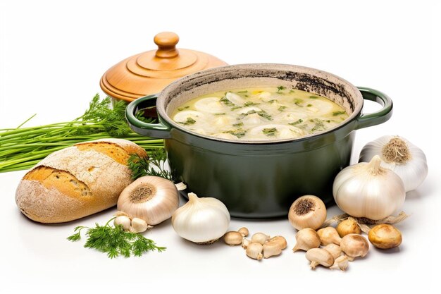 Garnek z aromatyczną zupą